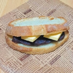 フランスパンで☆あんバターのバケットサンド